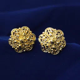 MEENAZ Gold-Plated Floral Studs Earrings-picture-41