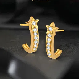 Vighnaharta Gold-Plated Half Hoop Earrings-picture-27