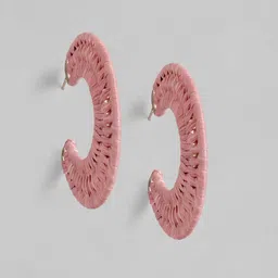 RICHEERA Pink Circular Half Hoop Earrings-picture-23