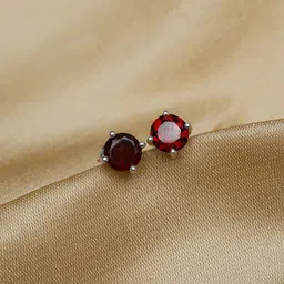 Exotic India Silver-Plated Faceted Gemstone Sterling Silver Studs Earrings-picture-38