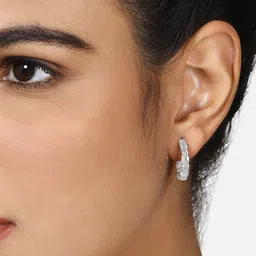 AMI Silver-Toned Contemporary Half Hoop Earrings-picture-17