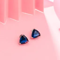 THE AAB STUDIO Rhodium-Plated Triangular Studs Earrings-picture-23
