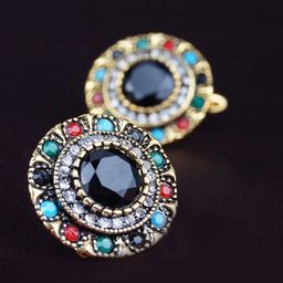 Yellow Chimes Gold-Toned Circular Studs Earrings-picture-33