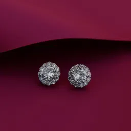 Carlton London Women Silver-Toned Circular Studs Earrings-picture-39