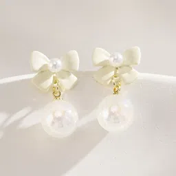 MYKI Gold-Plated Artificial Beads-Beaded Drop Earrings-image-44