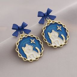 MYKI Gold-Plated Contemporary Drop Earrings-picture-4