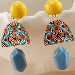 MYKI Gold-Plated Contemporary Drop Earrings-picture-34