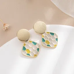 MYKI Gold-Plated Contemporary Drop Earrings-image-79