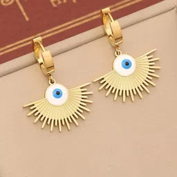 VIEN Gold-Plated Studded Contemporary Drop Earrings-picture-39
