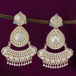 PRIVIU Beaded Brass Contemporary Drop Earrings-picture-22