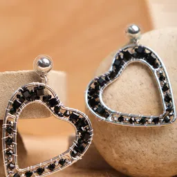 XPNSV Silver-Plated Heart Shaped Drop Earrings-picture-12