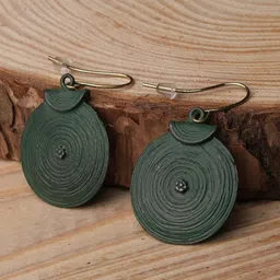 XPNSV Green Contemporary Drop Earrings-picture-38