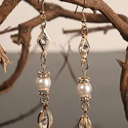 BuckleUp Gold-Plated Contemporary Drop Earrings-picture-28