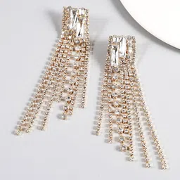 Bellofox Artificial Stones and Beads Studded Drop Earrings-picture-12