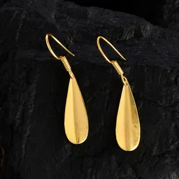 Silvermerc Designs Gold-Toned Leaf Shaped Drop Earrings-image-53