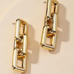 Celestique Gold-Plated Contemporary Drop Earrings-image-40