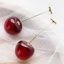 Celestique Gold-Plated Cherry Drop Earrings-picture-16