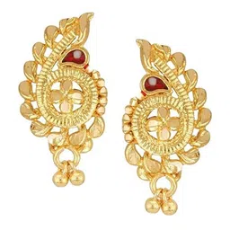 Vighnaharta Gold-Plated Contemporary Drop Earrings-picture-17