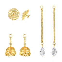 Vighnaharta Gold-Plated Contemporary Removable Stud Chain Jhumkas-picture-18