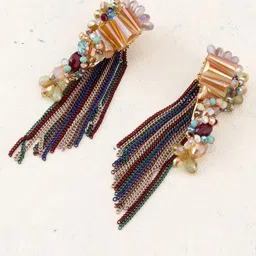Designs By Jewels Galaxy Gold-Toned & Black Contemporary Drop Earrings-picture-41