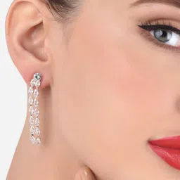 AMI Rose Gold Contemporary Drop Earrings-image-58