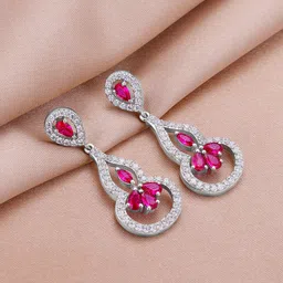 GIVA 9.25 Sterling Silver Rhodium-Plated Contemporary Drop Earrings image 1