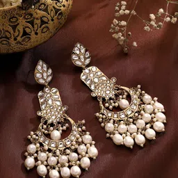 Priyaasi Brass Gold-Plated Contemporary Drop Earrings image 1