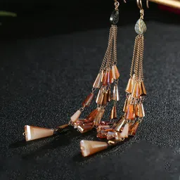 Designs By Jewels Galaxy Beige Contemporary Drop Earrings-picture-50