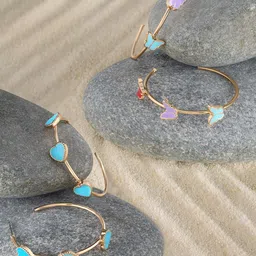 AMI Set of 2 Gold-Plated Contemporary Half Hoop Earrings-picture-12