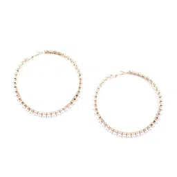 ODETTE Contemporary Stone-Studded Hoop Earrings image 2