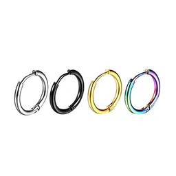 KARISHMA KREATIONS Unisex Set Of 4 Contemporary Hoop Earrings-picture-42