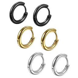 KARISHMA KREATIONS Men Set Of 3 Contemporary Hoop Earrings-picture-12