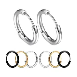 KARISHMA KREATIONS Set Of 3 Stainless Steel Circular Hoop Earrings-picture-24