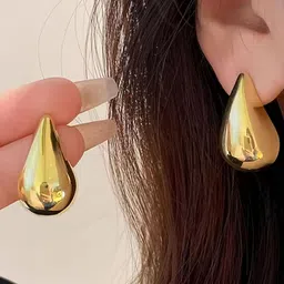 Celestique Gold-Plated Teardrop Shaped Studs-image-90