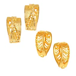 Vighnaharta Set Of 2 Gold-Plated Contemporary Hoop Earrings-picture-35