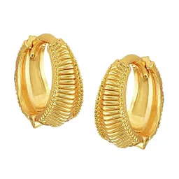 Vighnaharta Gold-Plated Contemporary Hoop Earrings-image-76