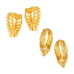 Vighnaharta Set Of 2 Gold-Plated Contemporary Hoop Earrings-picture-24