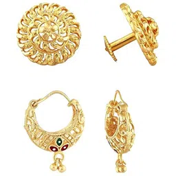 Vighnaharta Set Of 2 Gold-Plated Contemporary Studs-image-45