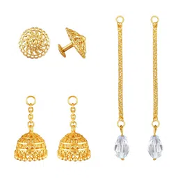 Vighnaharta Gold-Plated Contemporary Removable Stud Chain Jhumkas-picture-37