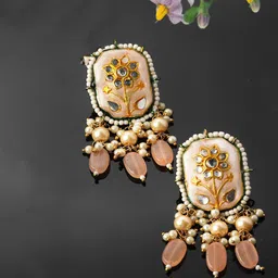 DUGRISTYLE Kundan Contemporary Studs Earrings image 1