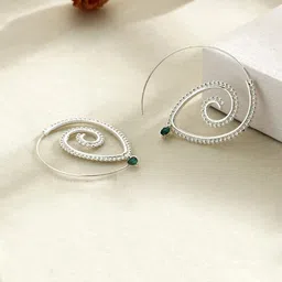 Jewels Galaxy Silver Plated Contemporary Hoop Earrings image 1