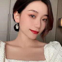 PolluxCraft Gold-Plated Pearls studded Contemporary Korean Drop Earrings-image-70