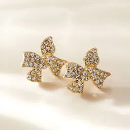 Unwind by Yellow Chimes Gold-Plated & White Crystals Studded Classic Studs Earrings-picture-39