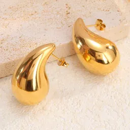Krelin Gold-Plated Teardrop Shaped Stud Earrings-picture-44