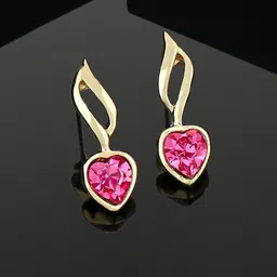 Estele Gold-Plated Heart Shaped Studs Earrings-picture-41