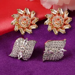 Anouk Set Of 2 Rose Gold-Plated Geometric Studs Earrings image 4