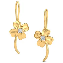 KUBERBOX Solitario Bloom 18KT Gold Diamond Studded Earrings-1.4gm-image-7