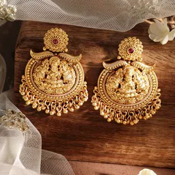 Rubans Gold-Plated Chandbalis Earrings image 1