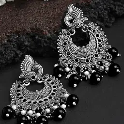 KARATCART Silver-Plated Contemporary Chandbalis Earrings-picture-43