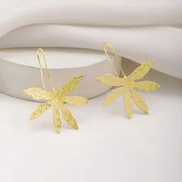 Rubans 18KT Gold Plated Leaf Shaped Drop Earrings-picture-31